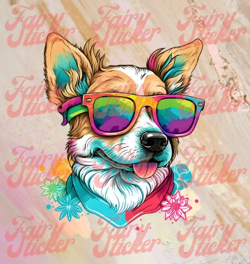 Colorful Dogs Decals Sticker Set