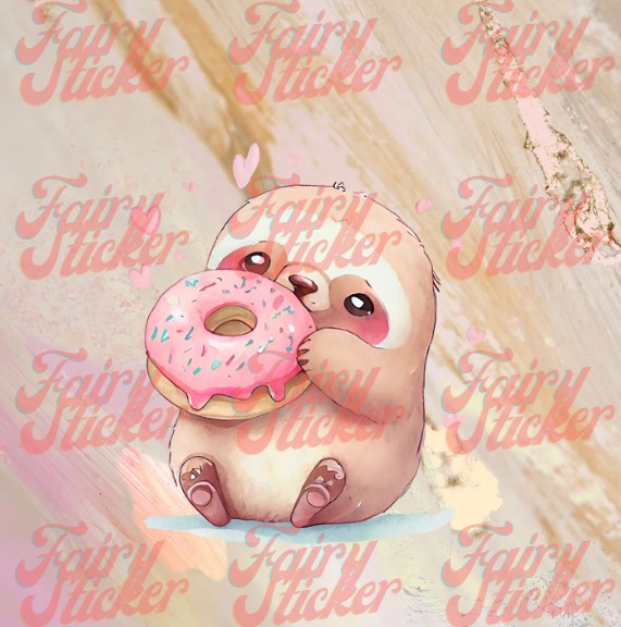 Donut Love Sloths Decal Sticker Set