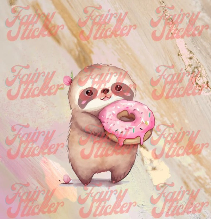 Donut Love Sloths Decal Sticker Set