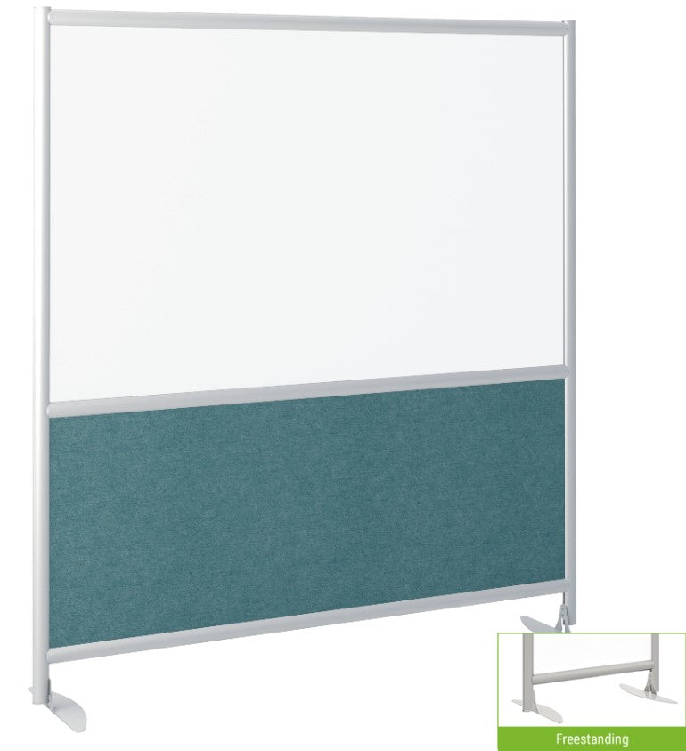 Duplex Wall Room Divider Modular Panels | Clear & Frosted Acrylic, 24W x 72H / Clear Acrylic