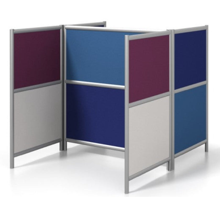 Duplex Wall Room Divider Modular Panels | Clear & Frosted Acrylic, 24W x 72H / Clear Acrylic