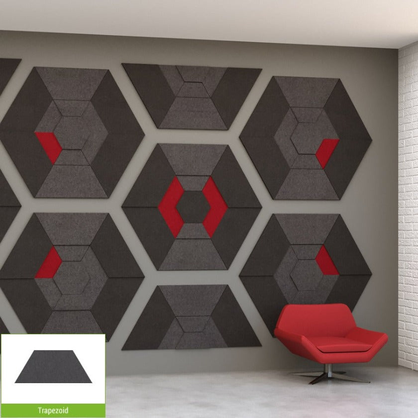 EchoDeco 85% Acoustic Wall Tile Parallelogram Shapes 12" & 24"